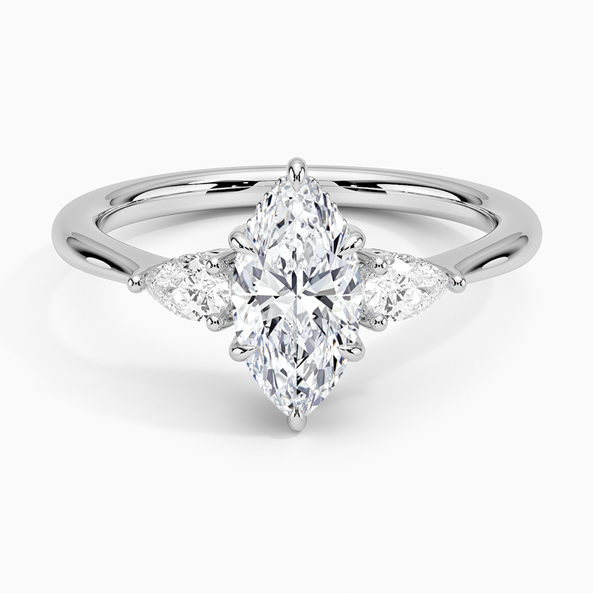 1.50 Karat Marquise Kesim Hidden Halo Tasarım Tektaş Laboratuvar Pırlanta Yüzük - Madrid