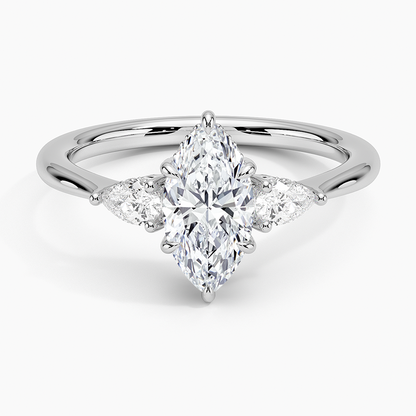 1.60 Carat Princess Halo Design Solitaire Lab Diamond Ring 18K - Florina 