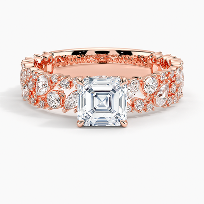 2.00 Asscher Kesim Özel Tasarım Tektaş Laboratuvar Pırlanta Yüzük - Aylora