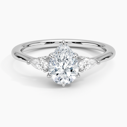 1.60 Carat Princess Halo Design Solitaire Lab Diamond Ring 18K - Florina 