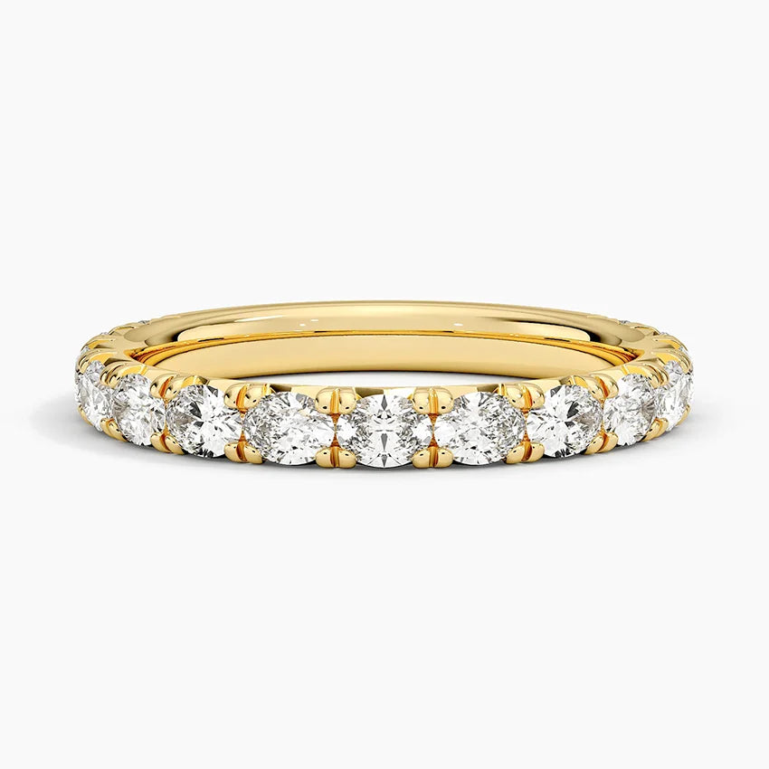 Tam Tur 1,00 Karat Oval Kesim Laboratuvar Pırlanta Yüzük 18K - Bold Diamonds