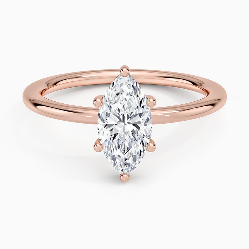 1.10 Marquise Kesim Hidden Halo Tasarım Tektaş Laboratuvar Pırlanta Yüzük - Melara