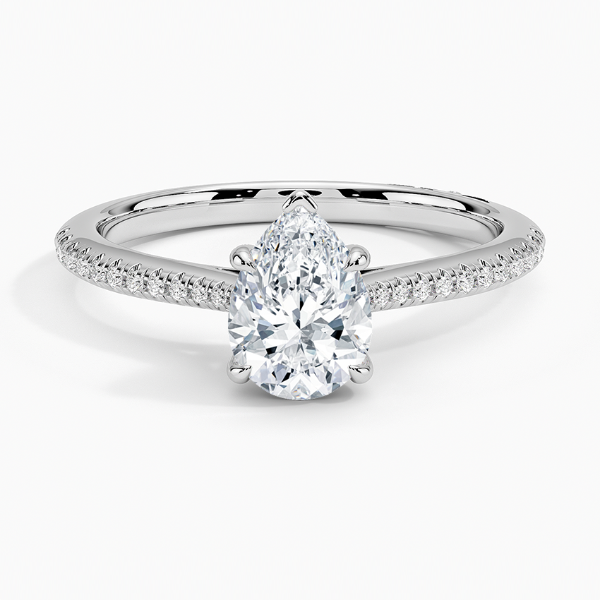 1.60 Carat Princess Halo Design Solitaire Lab Diamond Ring 18K - Florina 