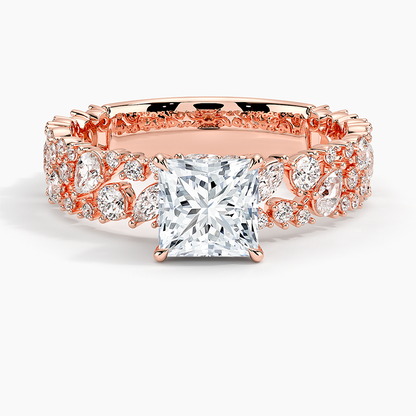 2.00 Prenses Kesim Özel Tasarım Tektaş Laboratuvar Pırlanta Yüzük - Aylora