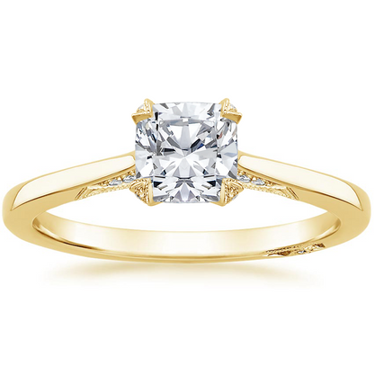 1.25 Cushion Kesim Hidden Halo Tasarım Tektaş Laboratuvar Pırlanta Yüzük - Telara