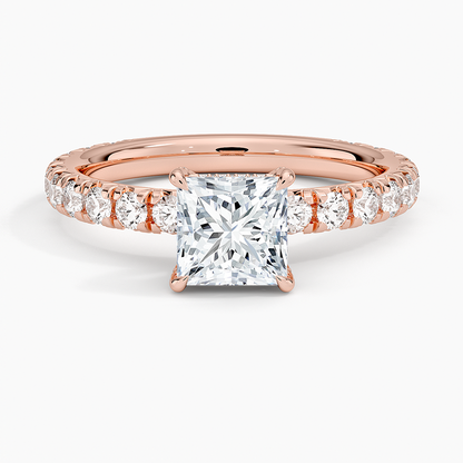 1.60 Carat Princess Halo Design Solitaire Lab Diamond Ring 18K - Florina 