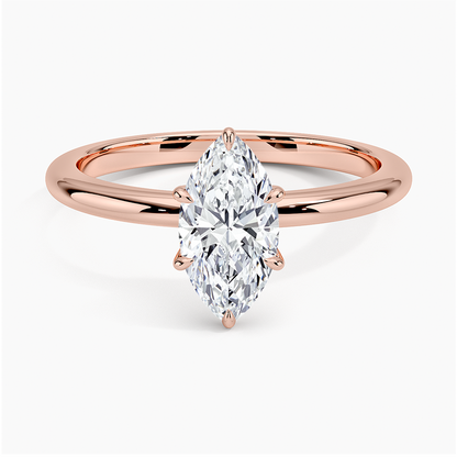 1.10 Marquise Kesim Hidden Halo Tasarım Tektaş Laboratuvar Pırlanta Yüzük - Eylora