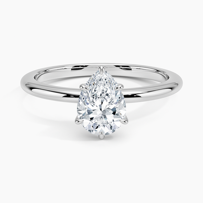 1.10 Damla Kesim Hidden Halo Tasarım Tektaş Laboratuvar Pırlanta Yüzük - Eylora