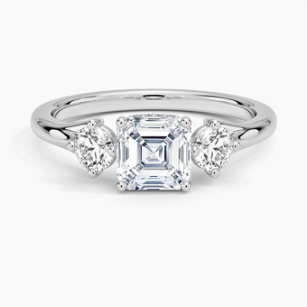 1.50 Karat Asscher Kesim Hidden Halo Tasarım Tektaş Laboratuvar Pırlanta Yüzük - Madrid