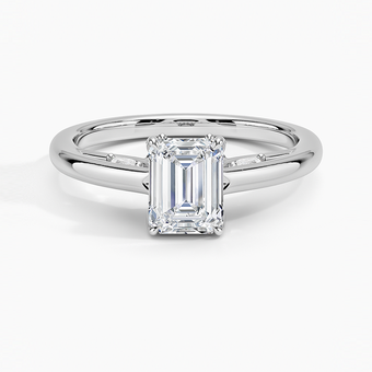 1.30 Karat Emerald Kesim Hidden Halo Tasarım Tektaş Laboratuvar Pırlanta Yüzük - Salzburg