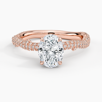 1.75 Oval Kesim Hidden Halo Tasarım Tektaş Laboratuvar Pırlanta Yüzük - Filara