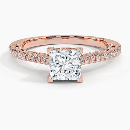 1.50 Prenses Kesim Halo Tasarım Tektaş Laboratuvar Pırlanta Yüzük - Nilara