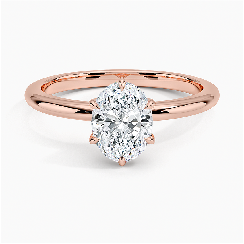 1.10 Oval Kesim Hidden Halo Tasarım Tektaş Laboratuvar Pırlanta Yüzük - Eylora