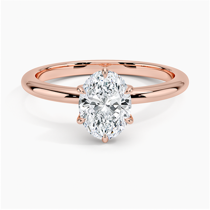 1.10 Oval Kesim Hidden Halo Tasarım Tektaş Laboratuvar Pırlanta Yüzük - Eylora