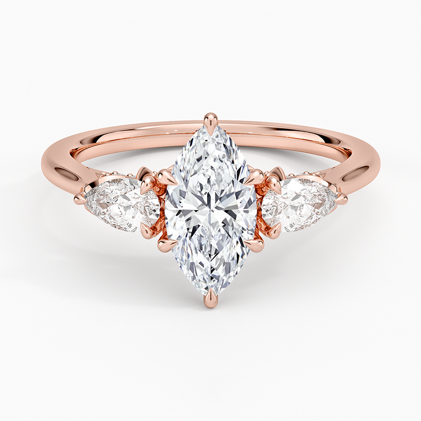 1.75 Karat Marquise Kesim Hidden Halo Tasarım Tektaş Laboratuvar Pırlanta Yüzük - Verona