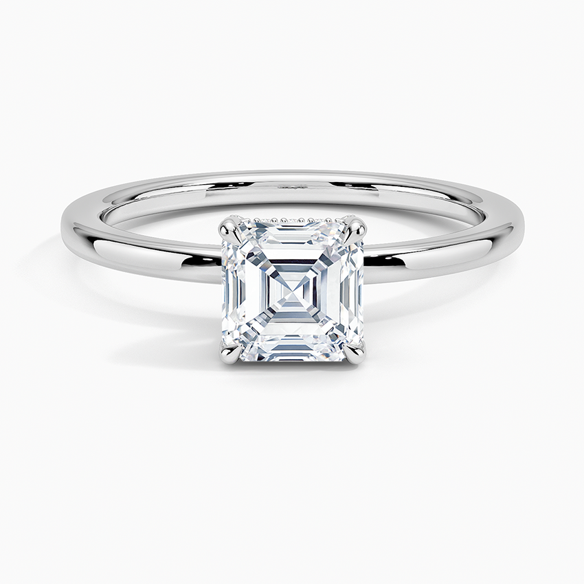 1.15 Karat Asscher Kesim Hidden Halo Tasarım Tektaş Laboratuvar Pırlanta Yüzük - Valencia