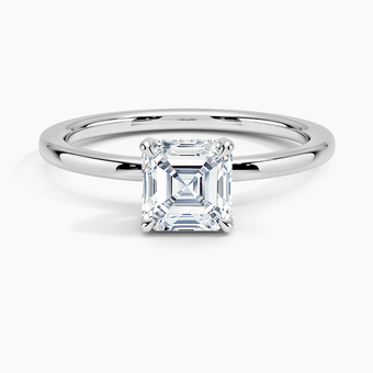 1.15 Karat Asscher Kesim Hidden Halo Tasarım Tektaş Laboratuvar Pırlanta Yüzük - Valencia