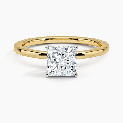 1.60 Carat Princess Halo Design Solitaire Lab Diamond Ring 18K - Florina 