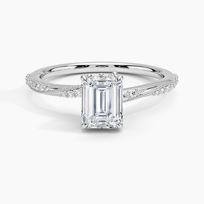 1.60 Carat Princess Halo Design Solitaire Lab Diamond Ring 18K - Florina 