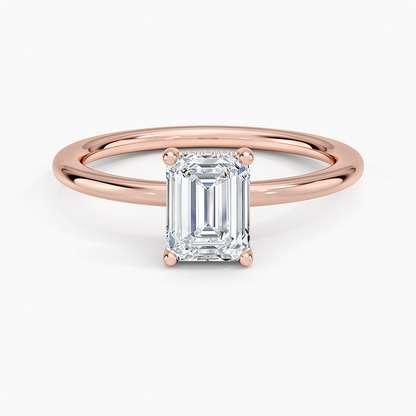 1.10 Emerald Kesim Hidden Halo Tasarım Tektaş Laboratuvar Pırlanta Yüzük - Melara