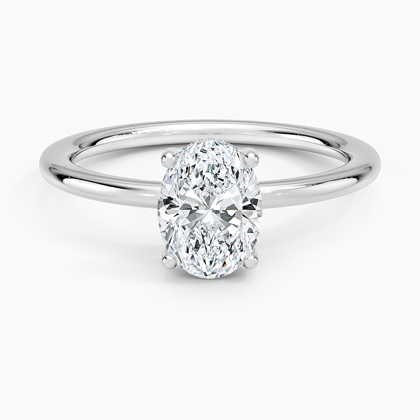 1.10 Oval Kesim Hidden Halo Tasarım Tektaş Laboratuvar Pırlanta Yüzük - Melara