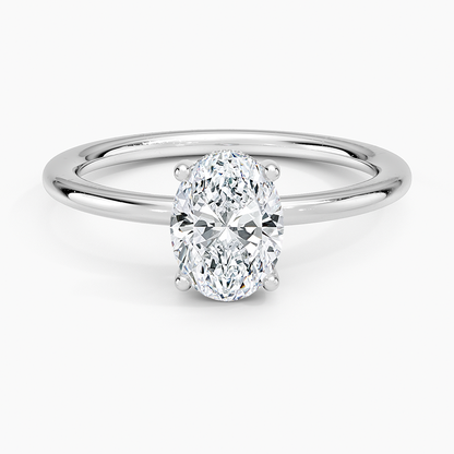 1.10 Oval Kesim Hidden Halo Tasarım Tektaş Laboratuvar Pırlanta Yüzük - Melara