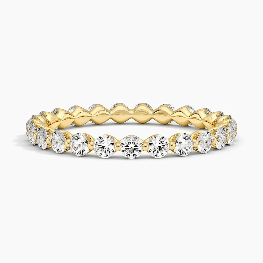 Tam Tur 1.00 Karat Yuvarlak Kesim Laboratuvar Pırlanta Yüzük 18K - Bold Diamonds
