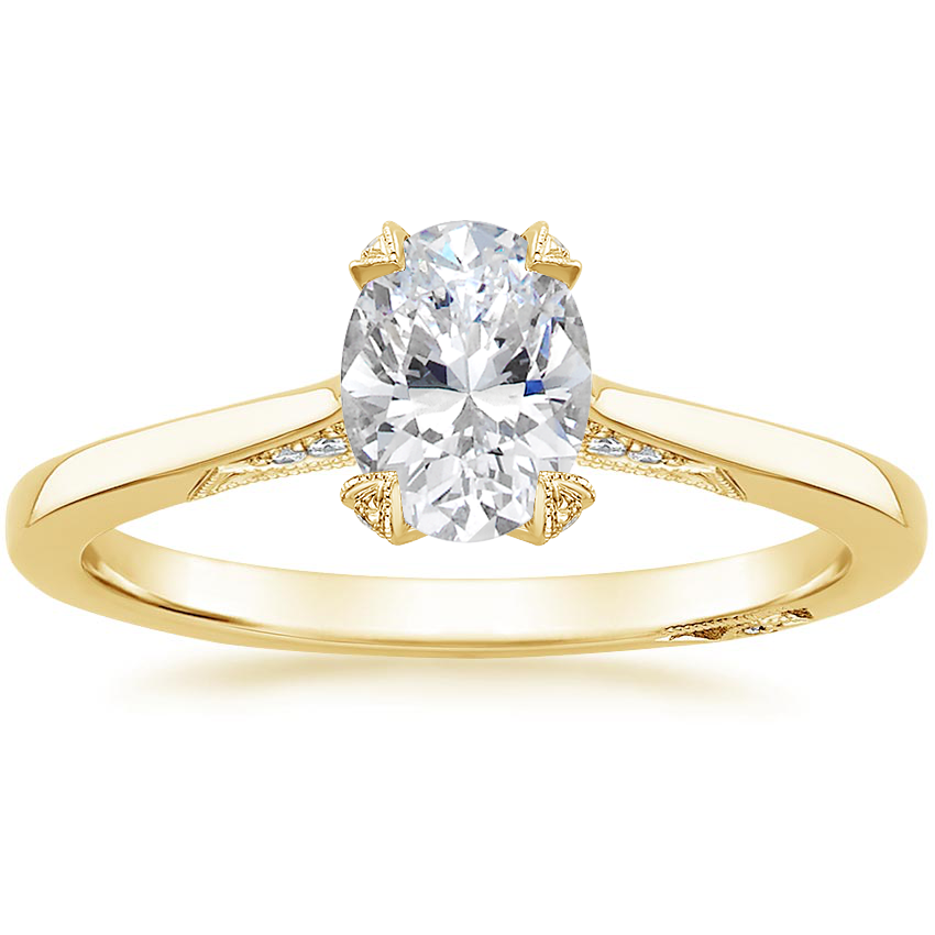 1.25 Karat Oval Kesim Hidden Halo Tasarım Tektaş Laboratuvar Pırlanta Yüzük - Zurich