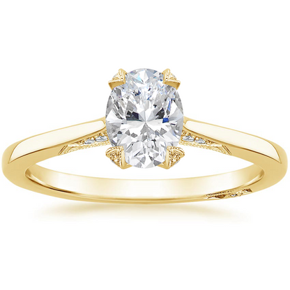 1.25 Oval Kesim Hidden Halo Tasarım Tektaş Laboratuvar Pırlanta Yüzük - Telara