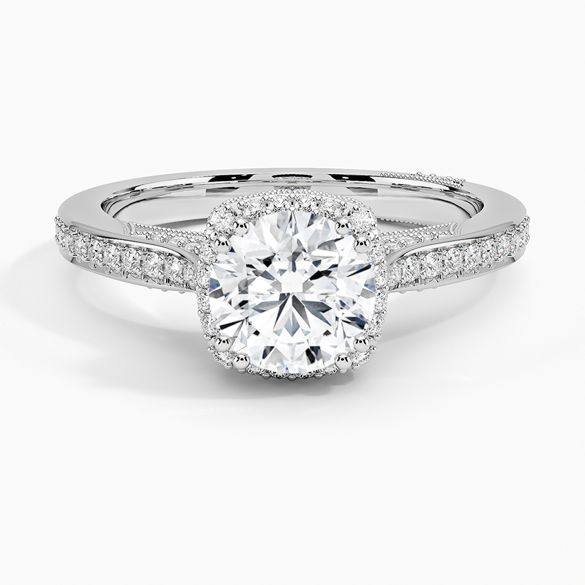 1.50 Halo Tasarım Tektaş Laboratuvar Pırlanta Yüzük 18K - Tilara