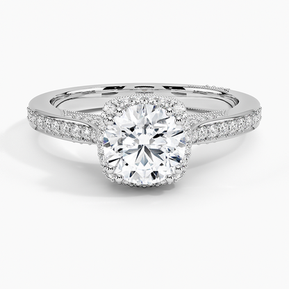 1.50 Halo Tasarım Tektaş Laboratuvar Pırlanta Yüzük 18K - Tilara