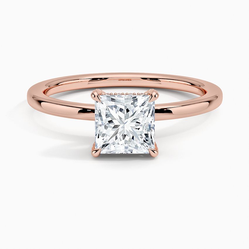 1.60 Carat Princess Halo Design Solitaire Lab Diamond Ring 18K - Florina 