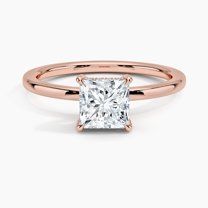 1.60 Carat Princess Halo Design Solitaire Lab Diamond Ring 18K - Florina 