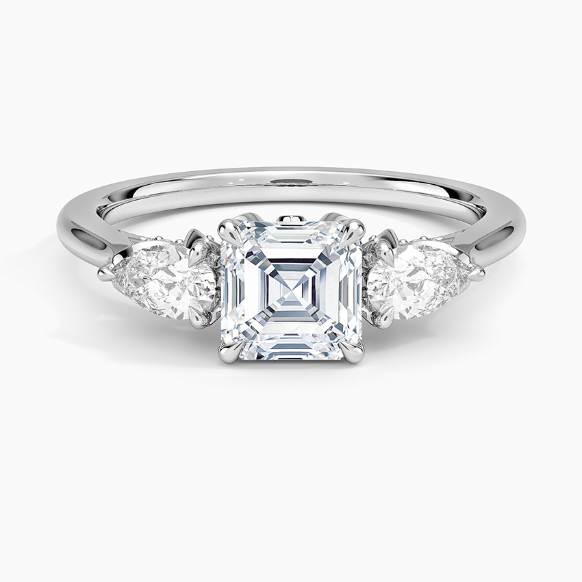 1.75 Karat Asscher Kesim Hidden Halo Tasarım Tektaş Laboratuvar Pırlanta Yüzük 18K - Calora