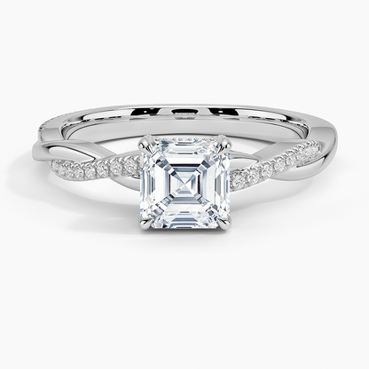 1.60 Carat Princess Halo Design Solitaire Lab Diamond Ring 18K - Florina 