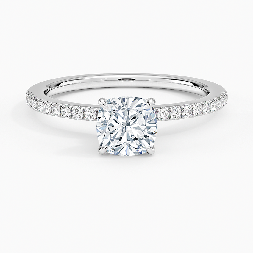 1.25 Karat Cushion Kesim Hidden Halo Tasarım Tektaş Laboratuvar Pırlanta Yüzük - Filora - Bold Diamonds
