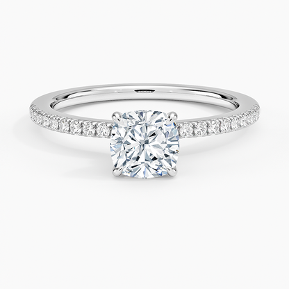 1.60 Carat Princess Halo Design Solitaire Lab Diamond Ring 18K - Florina 