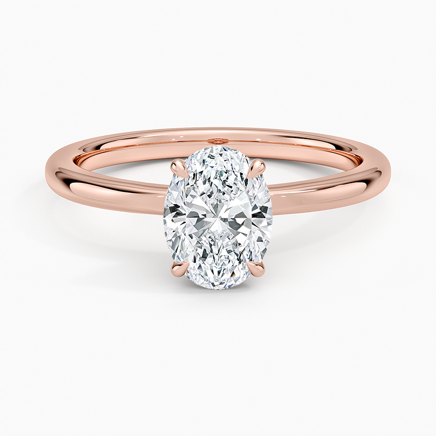 1.15 Oval Kesim Hidden Halo Tasarım Tektaş Laboratuvar Pırlanta Yüzük - Vilora