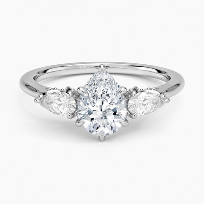 1.60 Carat Princess Halo Design Solitaire Lab Diamond Ring 18K - Florina 