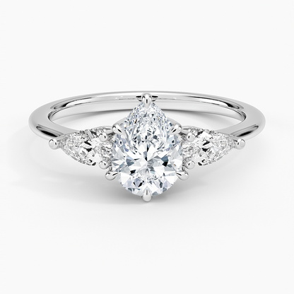 1.60 Carat Princess Halo Design Solitaire Lab Diamond Ring 18K - Florina 
