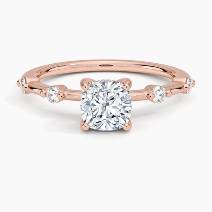 1.20 Cushion Kesim Hidden Halo Tasarım Tektaş Laboratuvar Pırlanta Yüzük - Zelora