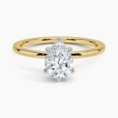 1.60 Carat Princess Halo Design Solitaire Lab Diamond Ring 18K - Florina 