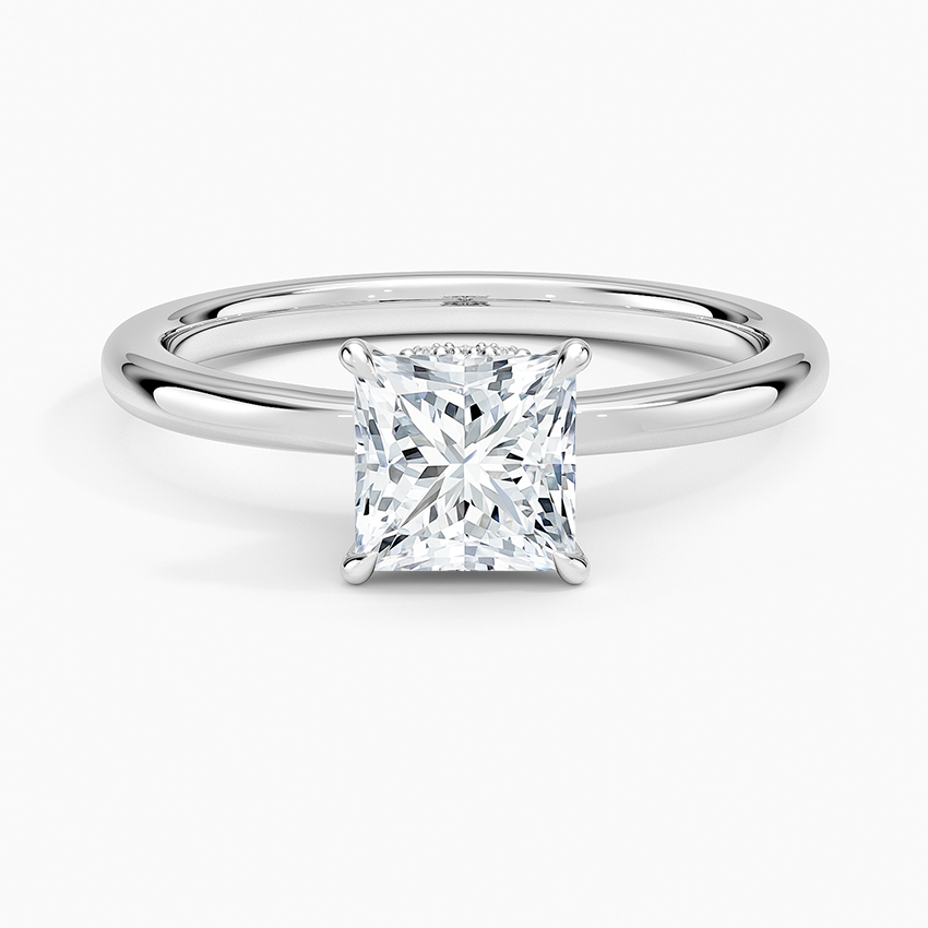 1.15 Prenses Kesim Hidden Halo Tasarım Tektaş Laboratuvar Pırlanta Yüzük - Vilora