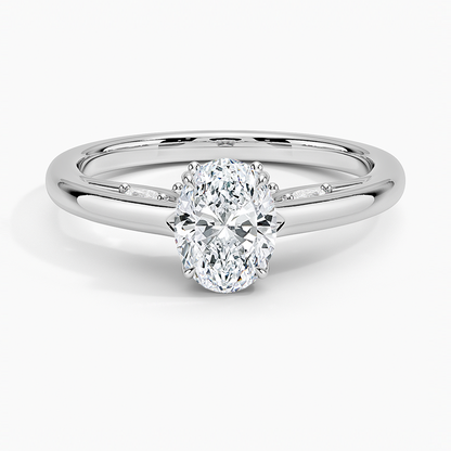 1.30 Oval Kesim Hidden Halo Tasarım Tektaş Laboratuvar Pırlanta Yüzük - Dalara