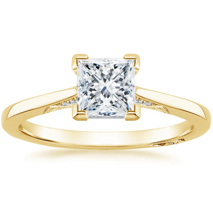 1.25 Prenses Kesim Hidden Halo Tasarım Tektaş Laboratuvar Pırlanta Yüzük - Telara