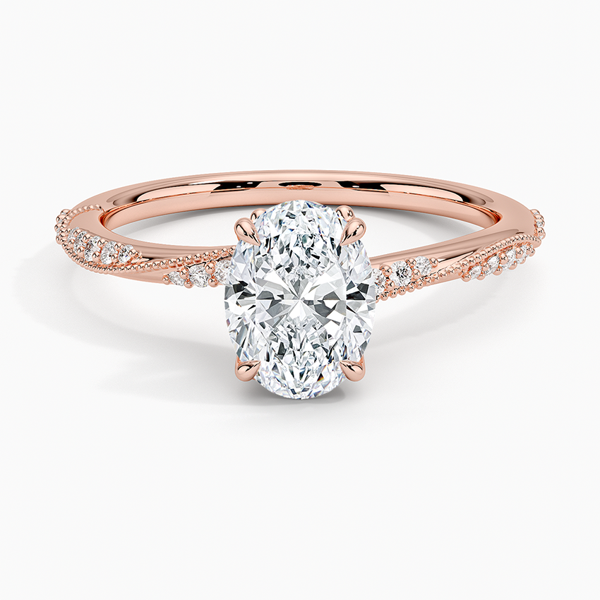 1.25 Karat Oval Kesim Hidden Halo Tasarım Tektaş Laboratuvar Pırlanta Yüzük 18K  - Melora - Bold Diamonds