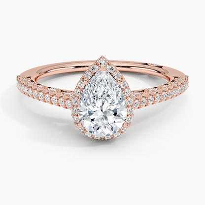 1.50 Damla Kesim Hidden Halo Tasarım Tektaş Laboratuvar Pırlanta Yüzük - Gilara