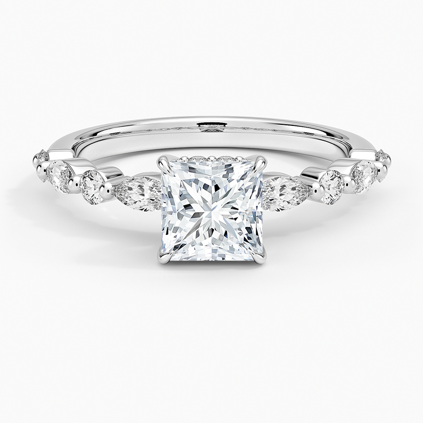 1.60 Carat Princess Halo Design Solitaire Lab Diamond Ring 18K - Florina 