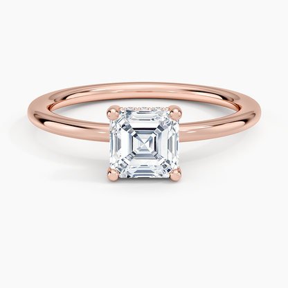 1.10 Asscher Kesim Hidden Halo Tasarım Tektaş Laboratuvar Pırlanta Yüzük - Melara