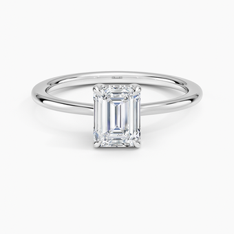 1.10 Karat Emerald Kesim Hidden Halo Tasarım Tektaş Laboratuvar Pırlanta Yüzük - Monaco